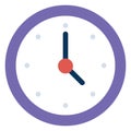 Clock icon in flat style timer on color background vector design element eps