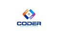 Illustration vector graphic of a coding, programmer, Coder Company logo design template