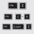 Illustration vector graphic of command on keyboard for undo and copy paste