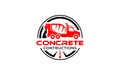 Illustration vector graphic of concrete mixer truck construction logo vector template Royalty Free Stock Photo