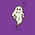 Illustration vector graphic of confused ghost.