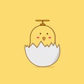 Illustration vector graphic of cute chicks in an eggshell