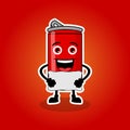 Illustration Vector Graphic Of Cute Fizzy Mascot Soft Drinks Hold Boards, Design Suitable For Mascot Drinks Royalty Free Stock Photo