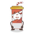 Illustration Vector Graphic Of Cute Mascot Soft Drinks Hold Boards, Design Suitable For Mascot Drinks Or World Food Day Royalty Free Stock Photo