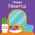 illustration vector graphic of decoration items to commemorate nowruz day