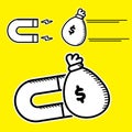 Illustration Vector Graphic Doodle Art of Money Magnet.