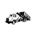Illustration Vector graphic of dumpster truck