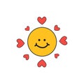 Illustration vector graphic of Emoticon smiley cute with love