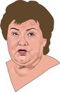 Erna Solberg Portrait Vector Illustration