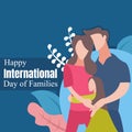 Illustration vector graphic of a family cuddling with their daughter