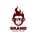 Illustration vector graphic of fire monkey logo