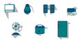 illustration vector graphic of flat design icons home electronics