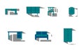 illustration vector graphic of flat design icons of home furniture