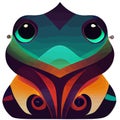 illustration vector graphic of frog in tribal style simple design