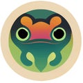 illustration vector graphic of frog isolated in in circle perfect for logo