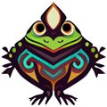 illustration vector of frog in tribal style
