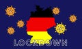 Illustration vector graphic of Germany Lockdown. Coronavirus outbreak. Prohibited from leaving the germany country. vector Royalty Free Stock Photo