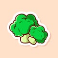 cute cartoon of green broccolies isolated