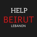 Illustration vector graphic of help beirut, lebanon with black background Royalty Free Stock Photo