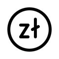 Poland Zloty Line Style Icon