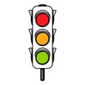 Illustration Vector Graphic Infographic traffic light in line art signal of stop, warning, and go sign Royalty Free Stock Photo