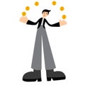 Illustration vector graphic of juggle golden coins circus