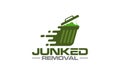 Illustration vector graphic of junk removal solution services logo design template