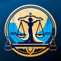 Illustration vector graphic of Law and Justice symbol suitable for law firm, lawyer, attorney, court, justice, etc AI generated