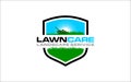 Illustration vector graphic of lawn care, landscape, grass concept logo design template Royalty Free Stock Photo