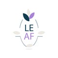 Leaf eco natural minimal logo design vector template