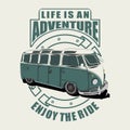 Illustration Vector Graphic Life Is An Adventure With Mini Bus