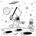 Illustration vector graphicbook of space theme