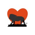 Illustration Vector Graphic of Love Lion Logo