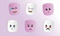 Illustration vector graphic of marshmallow emoticon