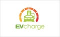 Illustration vector graphic of modern electric charging car Logo Design template Royalty Free Stock Photo