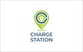 Illustration vector graphic of modern electric charging car Logo Design template Royalty Free Stock Photo
