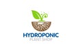 Illustration vector graphic of modern hydroponic farm with natural green leaf concept logo design Royalty Free Stock Photo