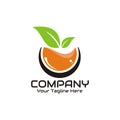 Illustration vector graphic of orange fruit with leaf Royalty Free Stock Photo