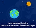 illustration vector graphic of The ozone layer protects the earth from exposure to solar radiation