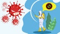 Illustration vector graphic of People Fight virus concept. Concept of fighting against covid-19 virus. Good to place on healthcare