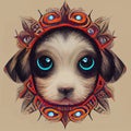 illustration vector graphic of puppy in hand draw tribal style good for customize your design