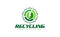 Illustration vector graphic of recycle solution, eco green recycling logo design template Royalty Free Stock Photo