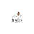 Hanna red tulip flower line company logo design vector template Royalty Free Stock Photo