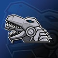 Illustration vector graphic of robotic T-Rex head in Esport logo style. Royalty Free Stock Photo