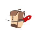 Illustration Vector Graphic of Rocket Backpack Logo Royalty Free Stock Photo