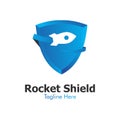 Illustration Vector Graphic of Rocket Shield Logo Royalty Free Stock Photo