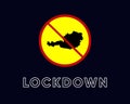 Illustration vector graphic of Sign caution of Austria Lockdown. Vector illustration of warning sign. Coronavirus outbreak. Royalty Free Stock Photo