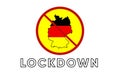Illustration vector graphic of Sign caution of German Lockdown. Vector illustration of warning sign. Coronavirus outbreak. Warning Royalty Free Stock Photo