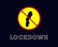 Illustration vector graphic of Sign caution of Sweden Lockdown. Vector illustration of warning sign. Coronavirus outbreak. Warning Royalty Free Stock Photo