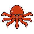 cute the red octopus Royalty Free Stock Photo